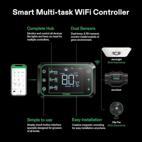 VIVOSUN T6 6" Inline Duct Fan & Temperature Humidity Controller, E42A WiFi-App Control AeroZesh Grow Tent Fan& Smart Thermostat, 408 CFM EC Motor Exhaust Fan for Heating Cooling, Greenhouse Accessory - Image 3