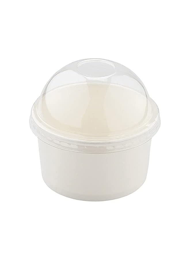 S-TOP 10 oz Paper Ice Cream Cups With Lid Dessert Bowls, White (Pack of 25) - Hot & Cold Food Safe, Leak-Resistant Paper Cups for Ice Cream, Soup, Frozen Yogurt - Image 5