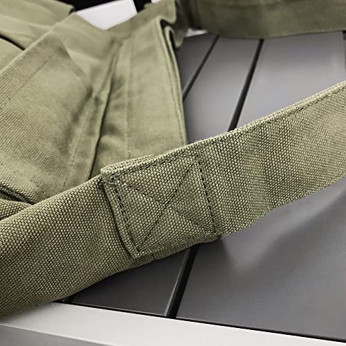 PRAGARI Canvas Messenger Bag Crossbody for Women Green Shoulder Aesthetic Laptop Tote Bag Hobo Large Cute School Travel Vintage Multiple Pockets - Image 4