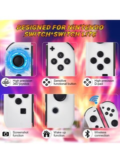 KASTWAVE Joy Cons Wireless Controller for Nintendo Switch, L/R Controllers Replacement Compatible with Nintendo Switch/Lite/OLED, Joystick with Wake-up/Screenshot/Dual Vibration (New White)  - Image 3