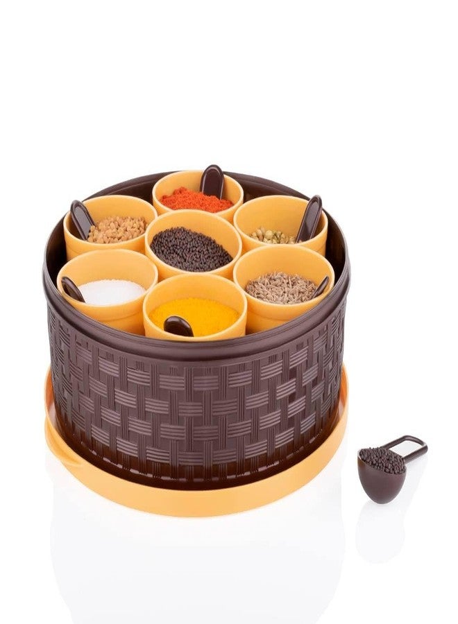 ZURITY 7 Compartment Multipurpose Plastic Masala Box for Kitchen Royal Spice Boxes for Kitchen Rangoli/Spice/Masala Dabba Container with Spoons (Pack of 1) - Image 1