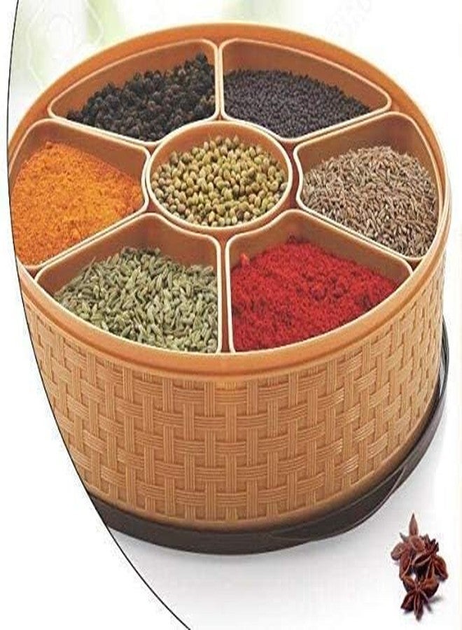 ZURITY 7 Compartment Multipurpose Plastic Masala Box for Kitchen Royal Spice Boxes for Kitchen Rangoli/Spice/Masala Dabba Container with Spoons (Pack of 1) - Image 5
