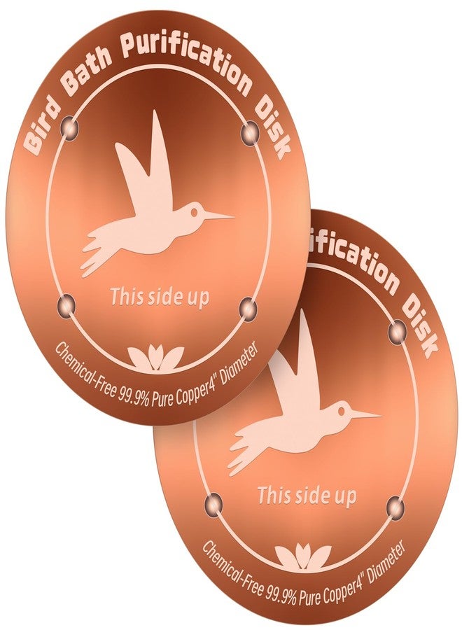CTTZCKJ 4'' Pure Copper Bird Bath Purification Disk,Set of 2,0.6mm thick,Reinforced Copper Purification Cleaner with Four-Point Support,All-Season Safe Clean Water,Universal Fit for Outdoor Birdbath&Bowl - Image 1
