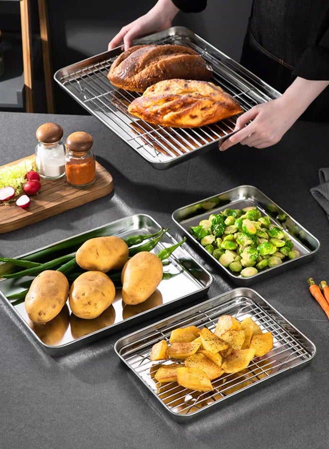 Morlife Stainless Steel Baking Sheet with Rack Set , Cookie Sheet with Cooling Rack, Size 40*30*2.5cm, Non Toxic & Heavy Duty & Easy Clean - Image 2