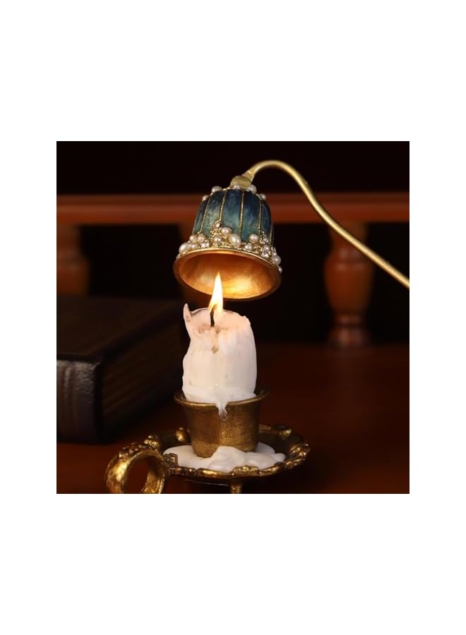 S-TOP Candle Snuffer, Elegant Royal Style Candle Wick Snuffer, Candle Snuffer with Pearl Inlay Craftsmanship for Safe, Smoke-Free Candle Putting Out, Home Decor Accessory (Royal Turquoise) - Image 3