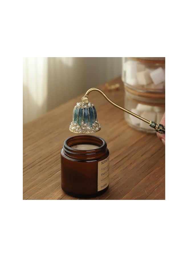 S-TOP Candle Snuffer, Elegant Royal Style Candle Wick Snuffer, Candle Snuffer with Pearl Inlay Craftsmanship for Safe, Smoke-Free Candle Putting Out, Home Decor Accessory (Royal Turquoise) - Image 2