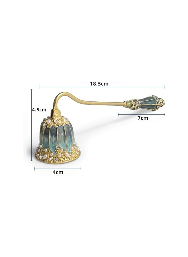 S-TOP Candle Snuffer, Elegant Royal Style Candle Wick Snuffer, Candle Snuffer with Pearl Inlay Craftsmanship for Safe, Smoke-Free Candle Putting Out, Home Decor Accessory (Royal Turquoise) - Image 4