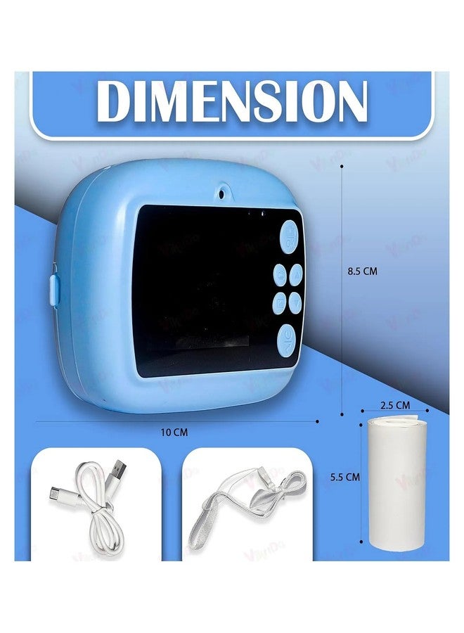 Case Creation Kids Instant Print Camera Video with Games, Thermal Printer, 2 Print Rolls, USB Charging, 48MP Children Digital Camera, Gift for Boys & Girls Age 3-16 (Blue Kids Instant Print Camera) - Image 5