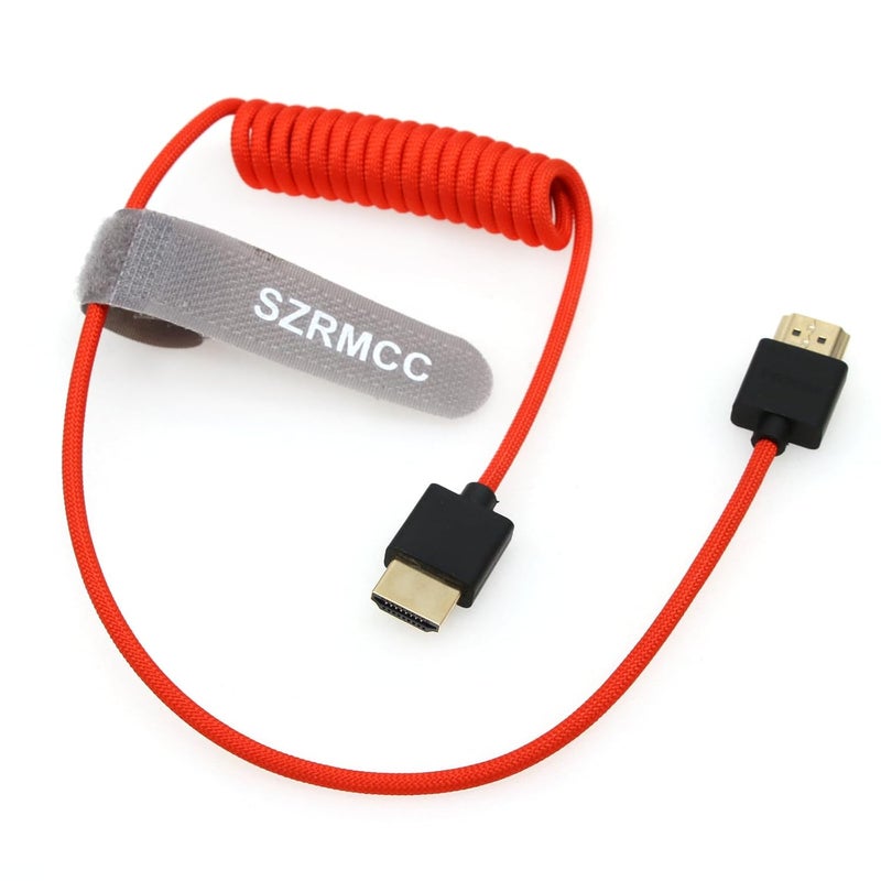 اس زد ار ام سي سي كابل 8K HDMI إلى HDMI فائق السرعة ملفوف مضفر للكاميرا Z Cam E2 Sony FX6 FX9 Canon EOS C70 C300 Portkeys BM5 Atomos Ninjav V Shogun Monitor - Image 5