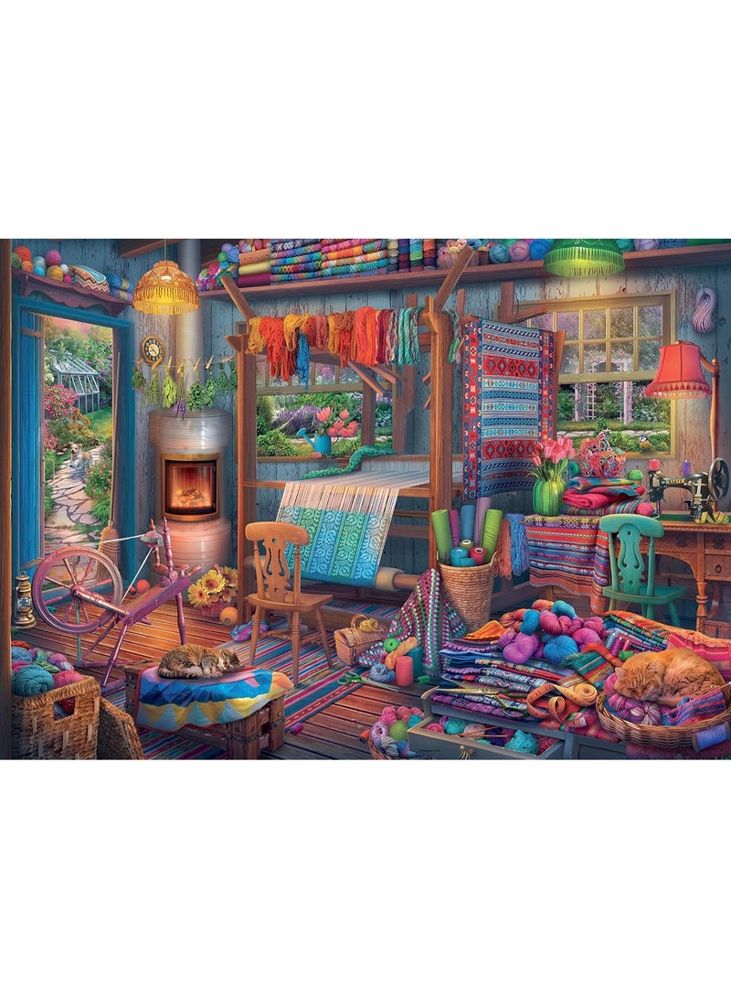1000 puzzle pieces, comfortable textile house theme, challenge puzzle pieces - Image 1