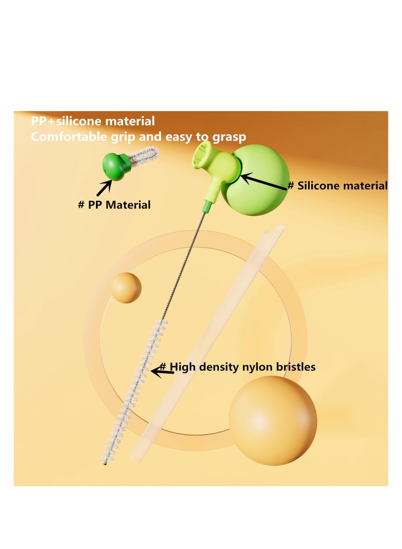 SYOSI Cup Lid Brush, Straw Cleaner Brush, with Extra Long Stainless Steel Cleaning Drinking Straws, Water Bottles with Straws, Boba Straws, Sippy Cups, Pipes, Tubes, Small Spaces, Multi-Functional Brushes - Image 4