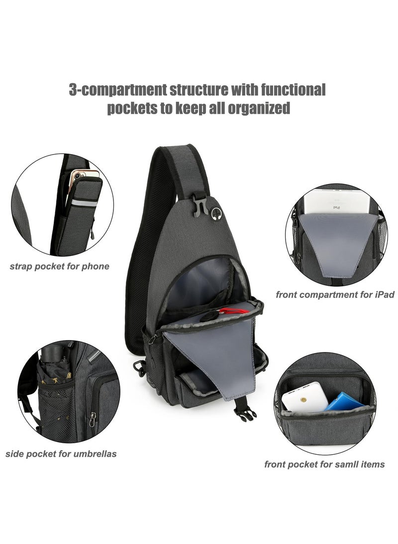 Flushrenic Men's crossbody bags, chest bags, backpacks, travel and hiking backpacks, sports bags, small crossbody bags, chest bags, waist bags, and crossbody bags, suitable for outdoor hiking and travel. - Image 3