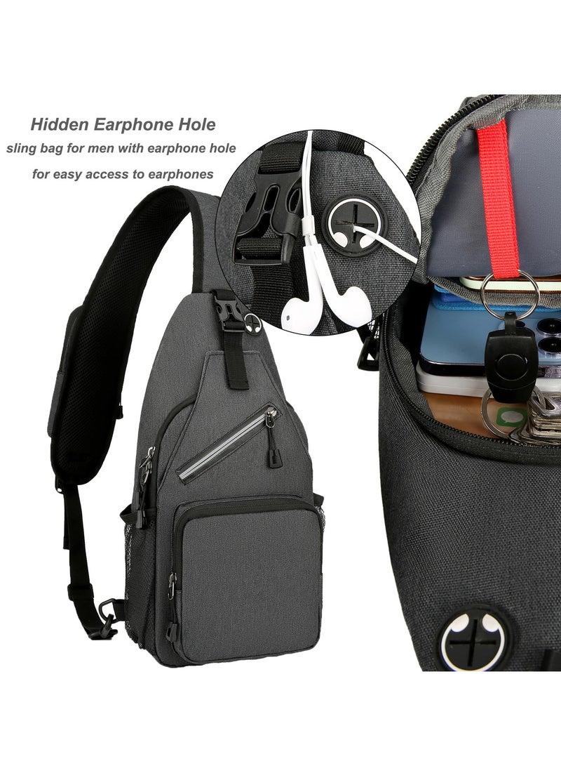 Flushrenic Men's crossbody bags, chest bags, backpacks, travel and hiking backpacks, sports bags, small crossbody bags, chest bags, waist bags, and crossbody bags, suitable for outdoor hiking and travel. - Image 4