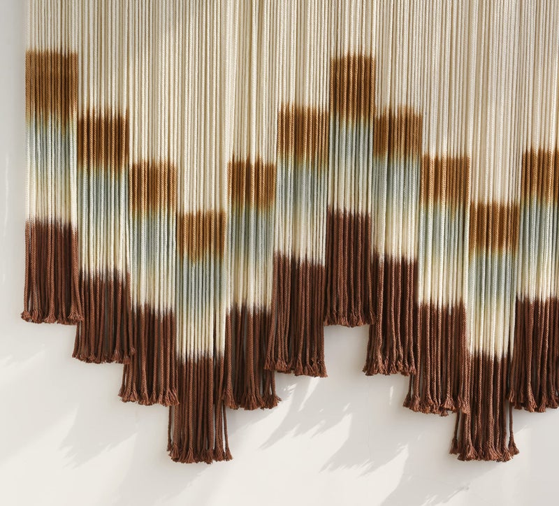 Flber Macrame Wall Hanging Tie-Dye Geometric Decor Large Scale Wall Art Statement Bohemian Yarn Tapestry Home Wall Decor 59''W*35''L - Image 5