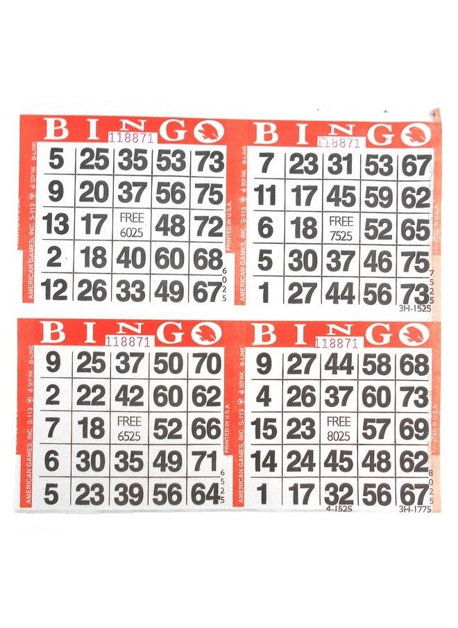 SmallToys 4 On Orange Bingo Paper Game Cards 750 Sheets 8 Inch Square Size Disposable Sheet Made In Usa  - Image 2