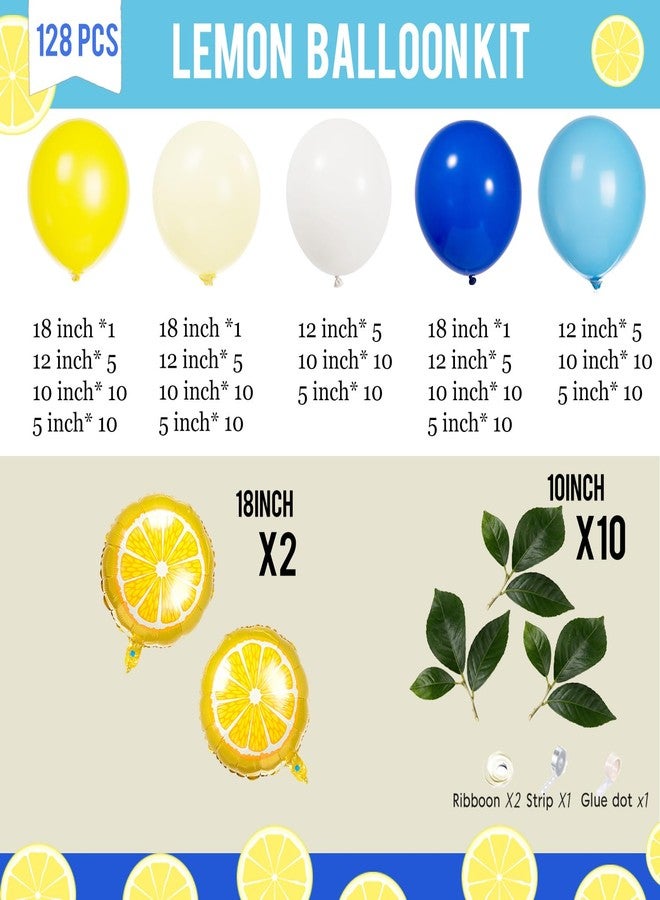 kozee Lemon Royal Blue Yellow Balloon Garland Arch Kit with Lemon Foil Balloons for amalfi last toast on the coast Bachelorette Bridal Shower freshly graduated lemon decor Main Squeeze Party Supplies - Image 5