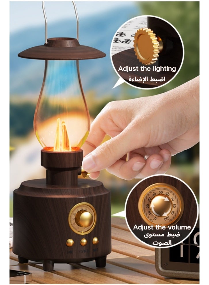 kangchoice Portable Lightweight Speaker, Vintage Kerosene Table Lamp with Bluetooth Speaker, Infinitely Dimmable Rechargeable LED Lights for Bedroom, IPX4 Waterproof Bedside Lamps for Camping Party Trip Picnic Holiday, Home Decor Gift - Image 5