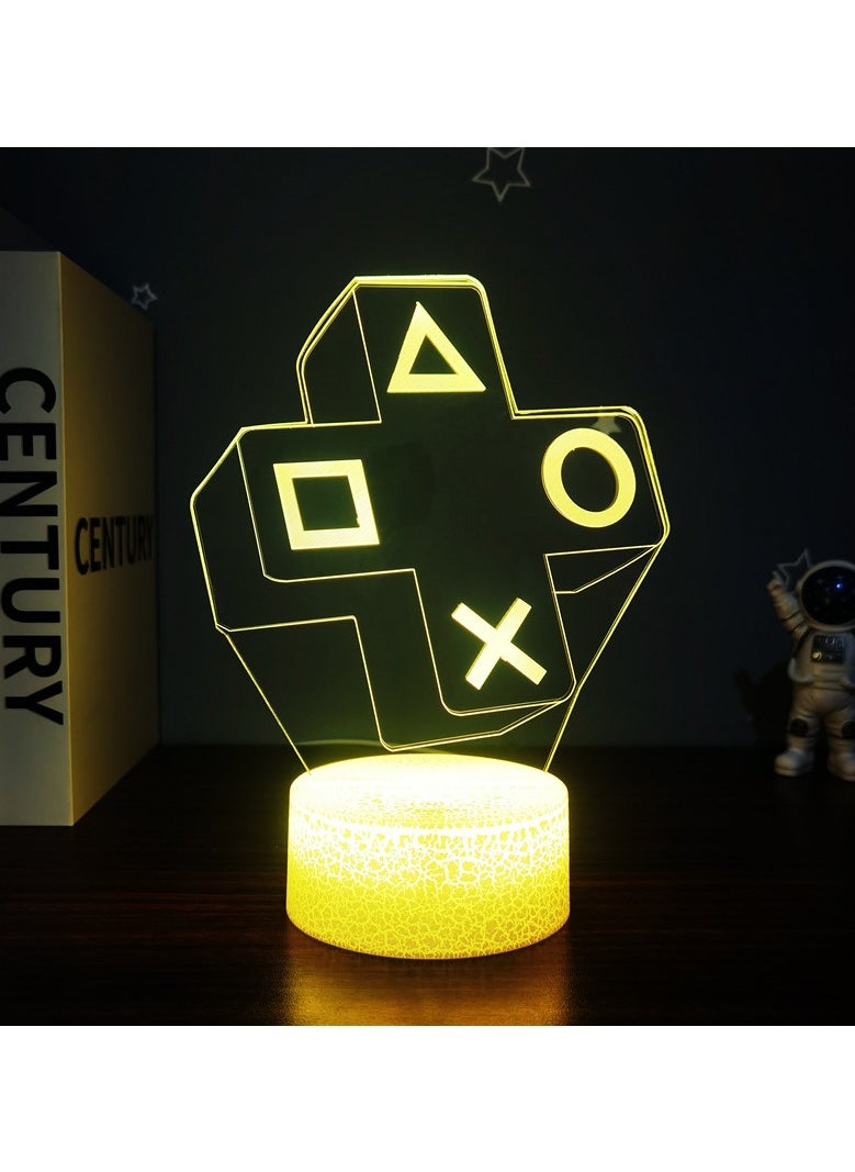 Generic 7-Color Electric Gaming Atmosphere Lamp - Stunning 3D Illusion Night Light with Remote Control, Eye-Caring LED, USB/Battery Powered, Perfect for Game Rooms, Bedrooms, and Gamer Gifts  - Image 1