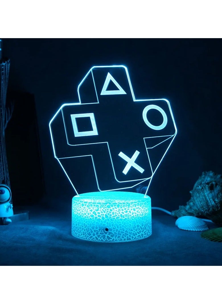 Generic 7-Color Electric Gaming Atmosphere Lamp - Stunning 3D Illusion Night Light with Remote Control, Eye-Caring LED, USB/Battery Powered, Perfect for Game Rooms, Bedrooms, and Gamer Gifts  - Image 3