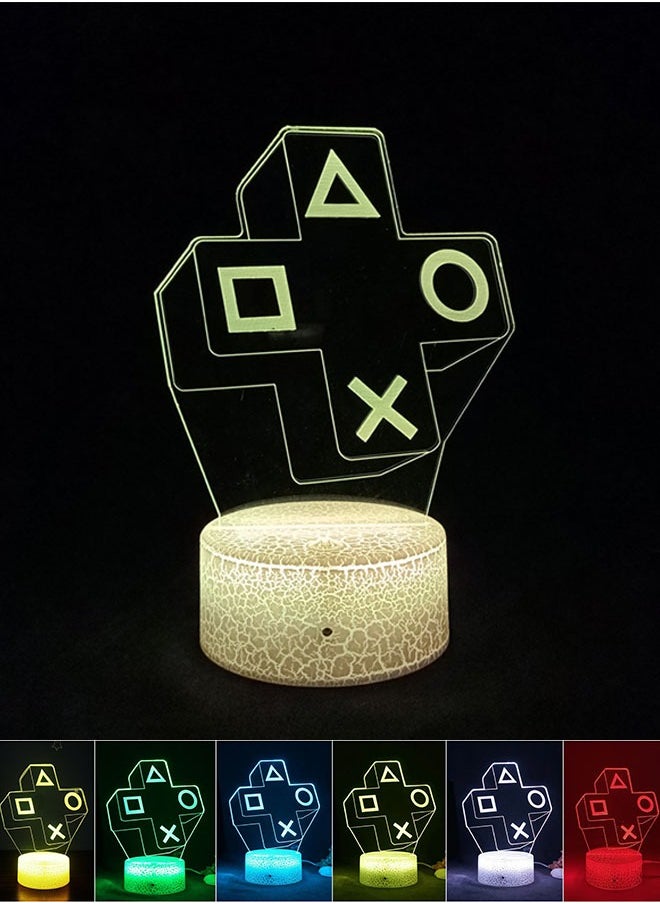 Generic 7-Color Electric Gaming Atmosphere Lamp - Stunning 3D Illusion Night Light with Remote Control, Eye-Caring LED, USB/Battery Powered, Perfect for Game Rooms, Bedrooms, and Gamer Gifts  - Image 2