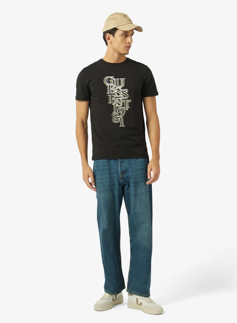 Guess  Crew Neck Slim Fit T-Shirt for Men | Best Price UAE