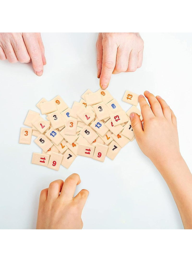 CMGTYYD The Classic Rummy Tile Game - More Tiles and More Players for More Fun,Travel Game for 2-4 People,Simple and Easy to Operate, Convenient to Organize and Store - Image 5