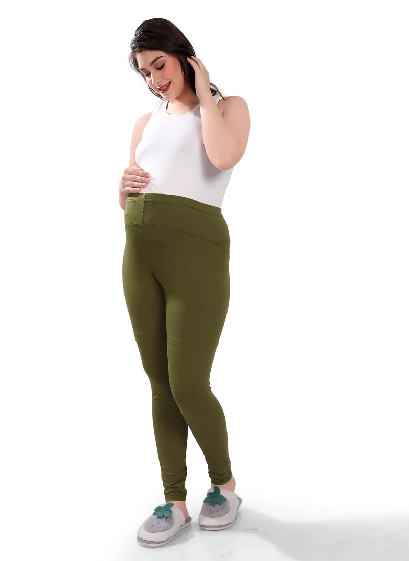 TUMMY TUMMY 2PC Set of Maternity T-shirt & High Waist Legging with Drawstring