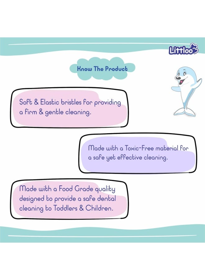 LITTLOO Baby U -Shaped Silicone Manual Tooth Brush With Soft & Elastic Bristles For Complete 360 Degree Dental Cleaning, Specially Designed For Toddlers & Children - (Blue) - Image 5