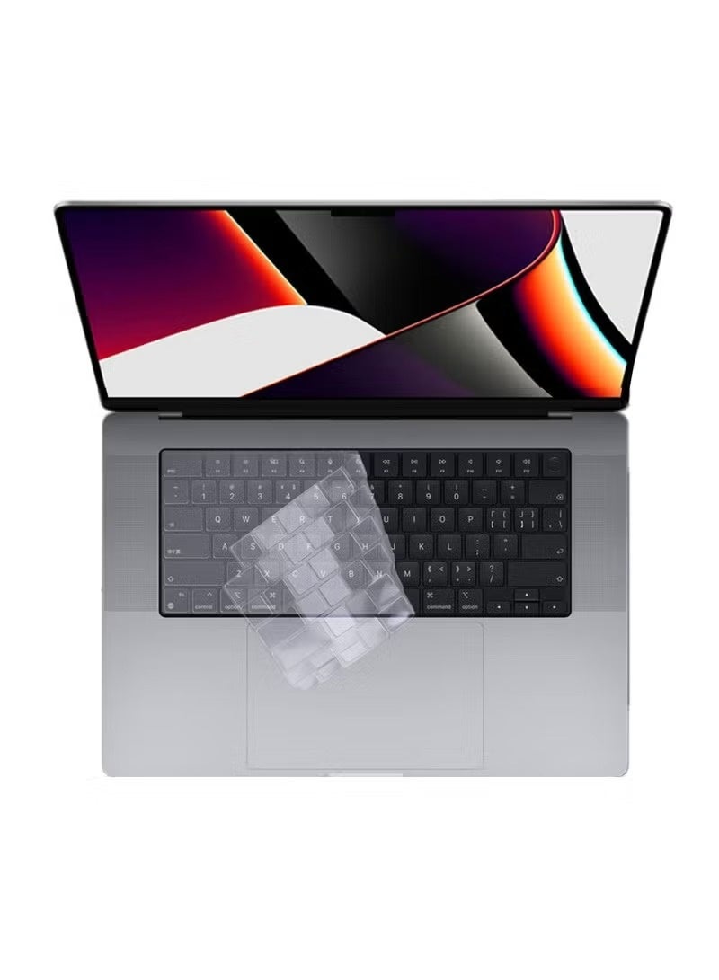 Transparent Silicone Keyboard Cover Skin for MacBook Air 13.6 Inch A2681 M2 Chip/MacBook Pro 14 Inch Model A2442 M1 Pro/Max MacBook Pro 16 Inch Model A2485 M1 Pro Max Chip US Layout - Image 1