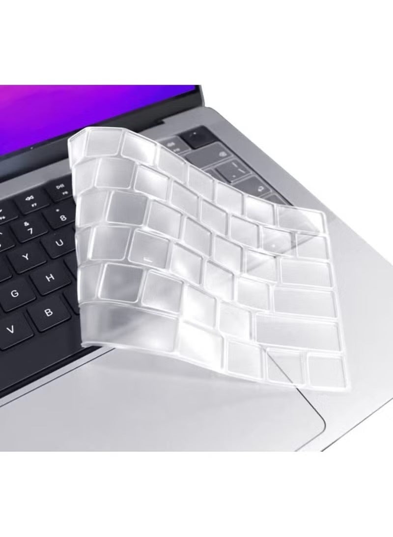 Transparent Silicone Keyboard Cover Skin for MacBook Air 13.6 Inch A2681 M2 Chip/MacBook Pro 14 Inch Model A2442 M1 Pro/Max MacBook Pro 16 Inch Model A2485 M1 Pro Max Chip US Layout - Image 3