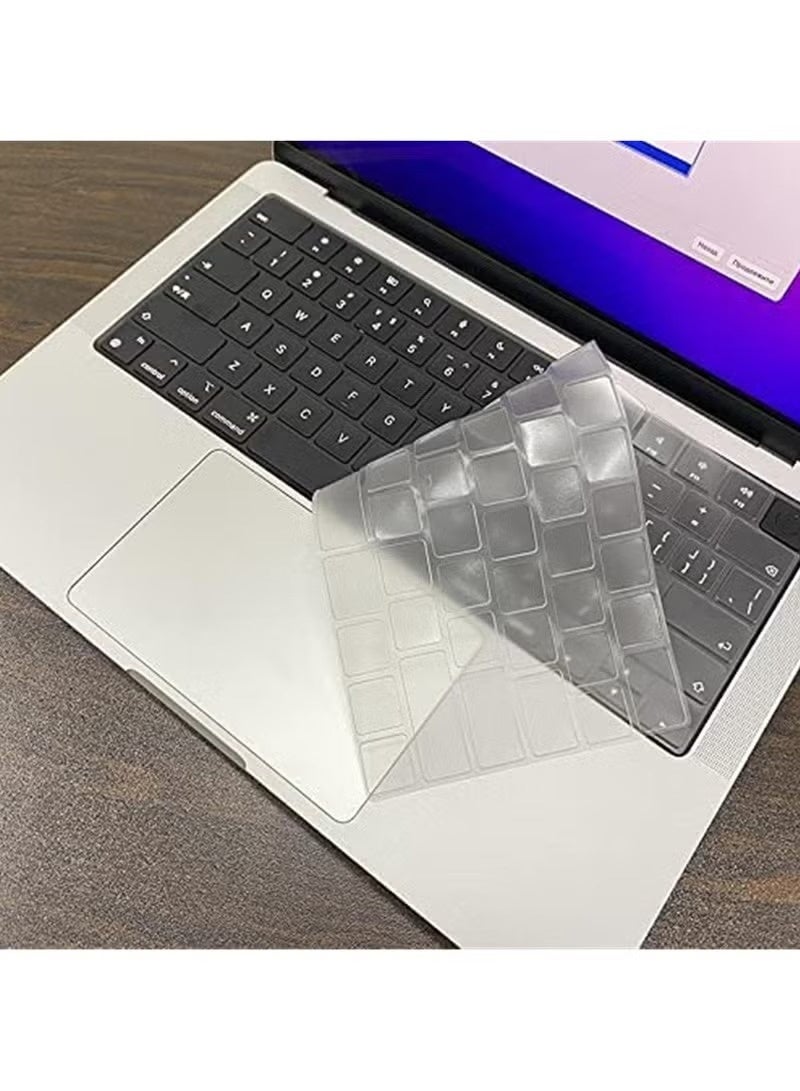Transparent Silicone Keyboard Cover Skin for MacBook Air 13.6 Inch A2681 M2 Chip/MacBook Pro 14 Inch Model A2442 M1 Pro/Max MacBook Pro 16 Inch Model A2485 M1 Pro Max Chip US Layout - Image 4