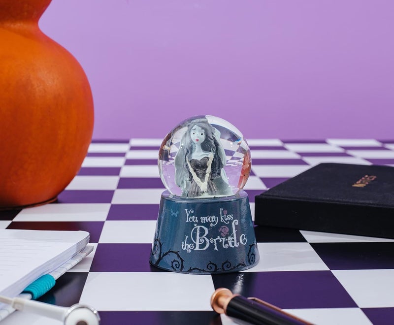 Silver Buffalo Tim Burton's Corpse Bride Emily "You May Kiss The Bride" Light-Up Mini Snow Globe With Swirling Glitter Display | 3 Inches Tall - Image 5