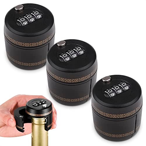 3 Pcs Wine Bottle Lock Cap  111in Soda Lock Cap Liquor Bottle Locking Caps  Password Bottle Security Cap Locks Plastic Wine Bottle Tops  Drink Lock Wine Bottle Locking Cap Liquor Bottle Lock