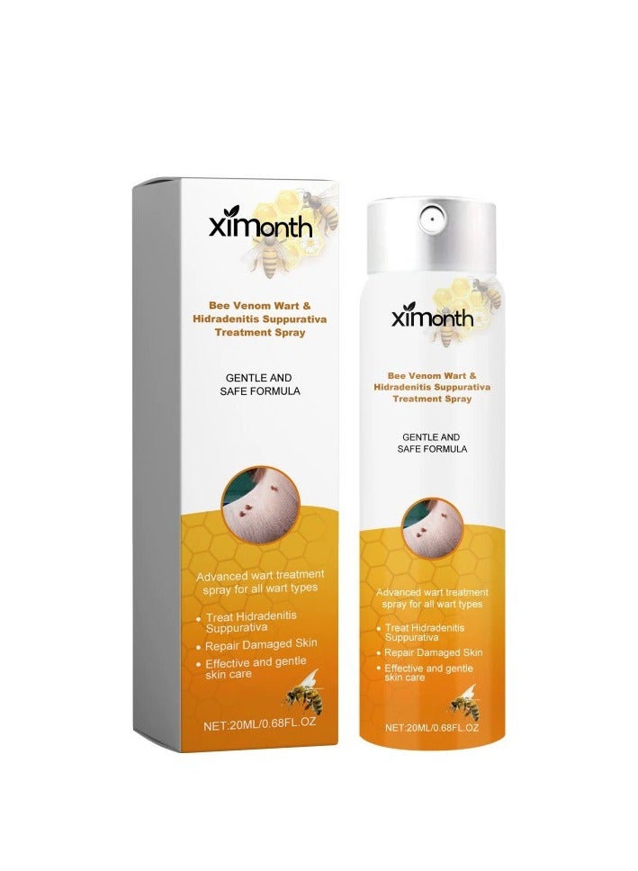 ximonth Bee Venom Wart Removal Spray, Bee Venom Wart Removal Solution, Wart Removal Freezer, Wart Removal Spray, Skin Tag Removal, Painless Removal of Skin Tags and Moles 20ml - Image 1