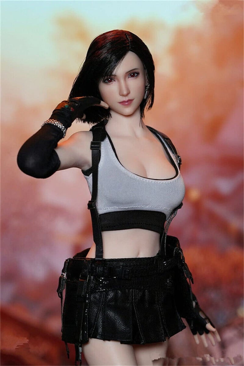 Fremego 1/6 Scale Female Head Sculpt,Fantasy Girl Planted Hair Head Carved for 12inch Female Phicen TBLeague Action Figure Body (Short Hair) - Image 2