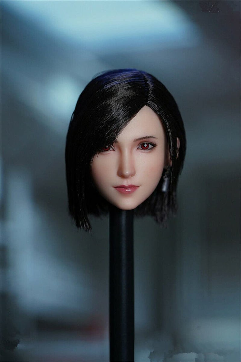 Fremego 1/6 Scale Female Head Sculpt,Fantasy Girl Planted Hair Head Carved for 12inch Female Phicen TBLeague Action Figure Body (Short Hair) - Image 5