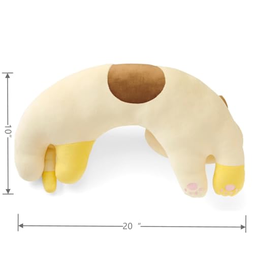 Furvana UShaped Cat Plush Pillow Cute Plushies 20 Ultrasoft Cat Stuffed Animal Birtday Gift Bicolor - Image 4