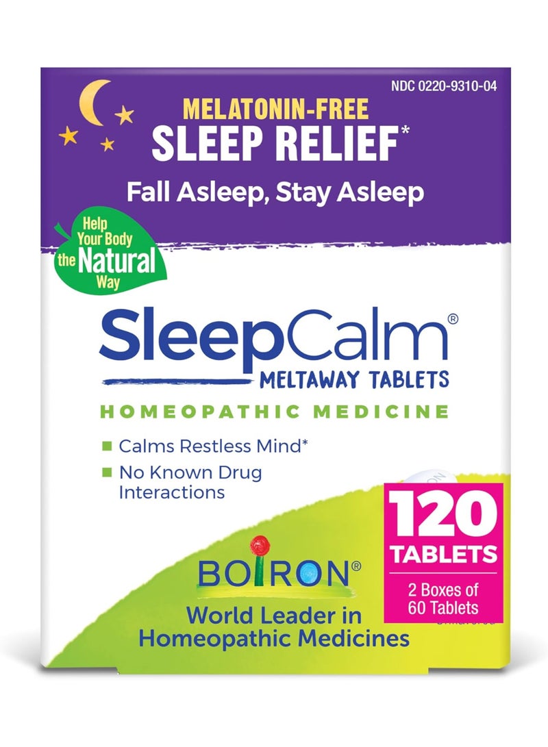 Boiron SleepCalm Sleep Aid for Deep, Relaxing, Restful Nighttime Sleep - Melatonin-Free and Non Habit-Forming - 60 Count (Pack of 2) - Image 1