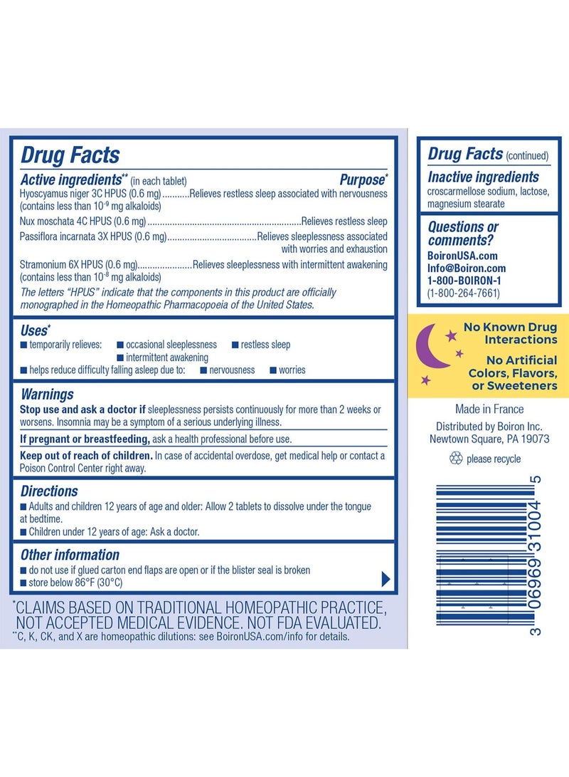Boiron SleepCalm Sleep Aid for Deep, Relaxing, Restful Nighttime Sleep - Melatonin-Free and Non Habit-Forming - 60 Count (Pack of 2) - Image 2