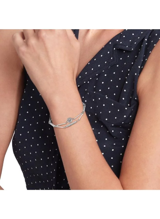 تومي هيلفيغر سوار من الفولاذ المقاوم للصدأ مرصع بالكريستال