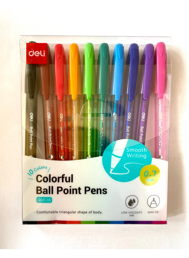 Deli 10-piece Ballpoint Colorful Pens