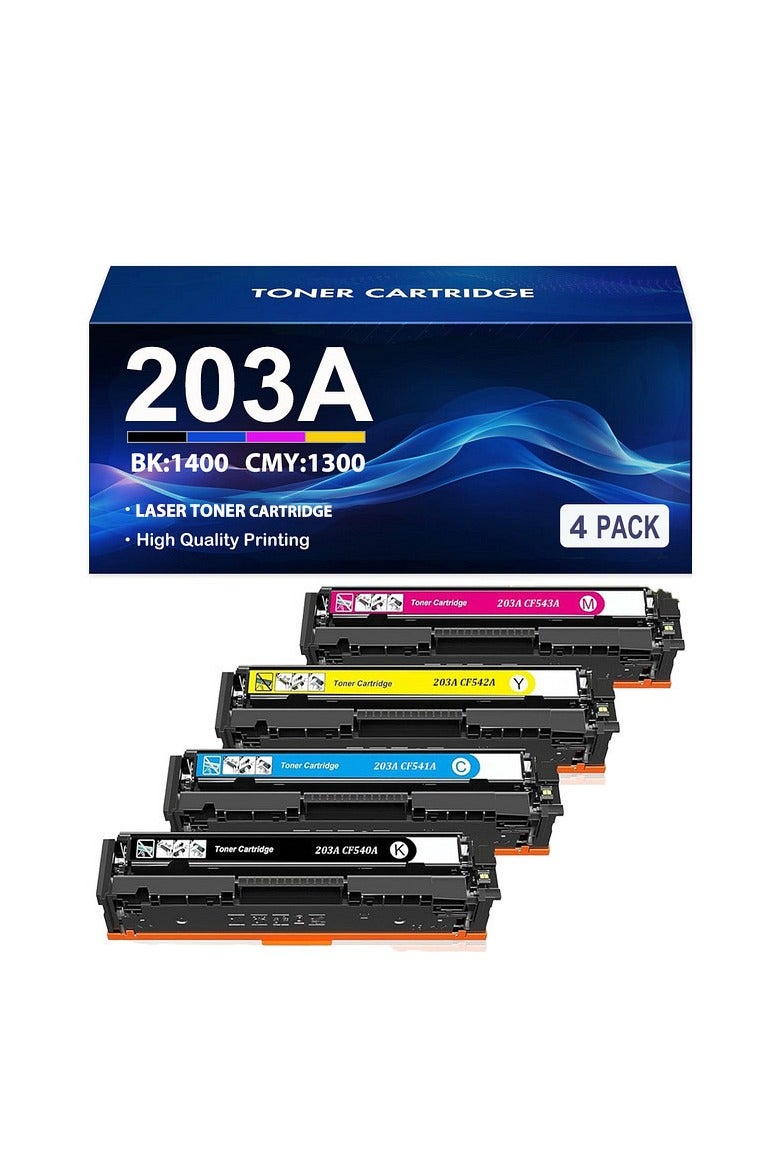 203A MFP M281fdw Toner: for HP  203A Color Laserjet Pro MFP M281fdw M281fdn M254dw M281cdw M280nw M254nw M254dn M281 M254 CF540X 541X CF542X CF543X Black Cyan Yellow Magenta  - Image 1