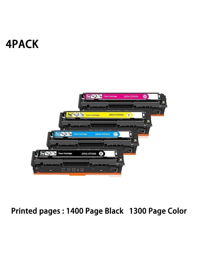 203A CF540A Compatible Toner Cartridges Replacement, Use with Color Pro M254dw M254nw MFP M281fdw M281fdn M280nw Printer (4-Pack, CMYK, Black/Cyan/Magenta/Yellow) - Image 1