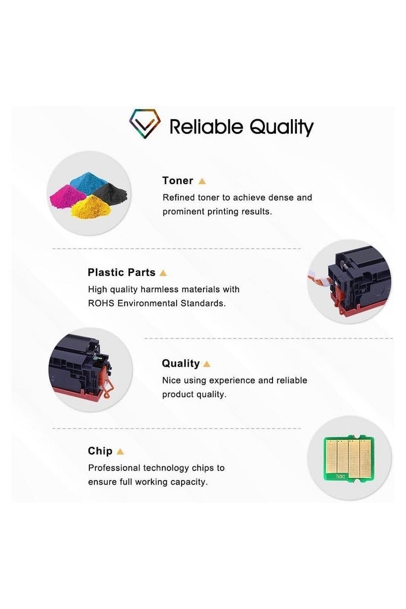 203A CF540A Compatible Toner Cartridges Replacement, Use with Color Pro M254dw M254nw MFP M281fdw M281fdn M280nw Printer (4-Pack, CMYK, Black/Cyan/Magenta/Yellow) - Image 5