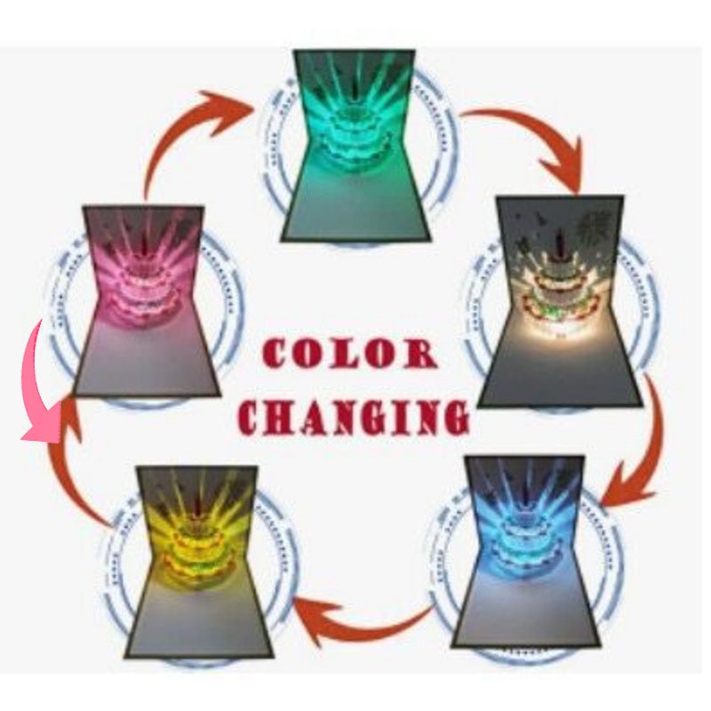 Birthday Cake Stereo Greeting Card Color Music Light Recording 3D Creative Birthday Gift Card - Image 3