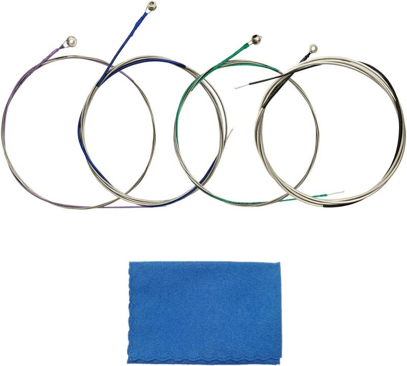 JYsun Cello Strings 1 Full Set A-D-G-C Steel Core Aluminum Magnesium Wound for Size 1/4 1/2 3/4 4/4 with 1 Piece Cleaning Cloth for Musical Instrument - Image 1