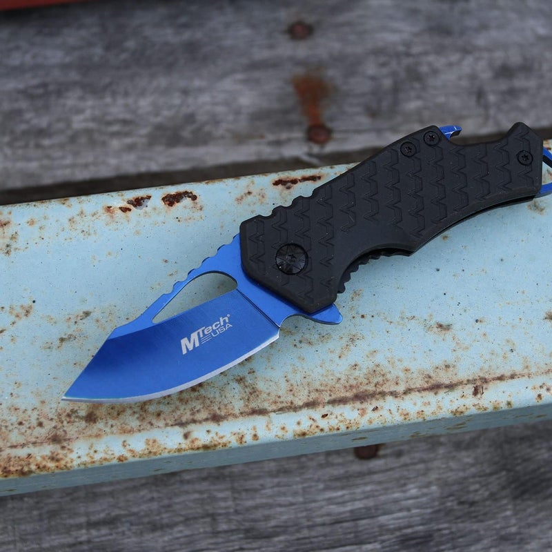 MTECH USA – Pocket Folding Knife – Fine Edge Steel Blade, Aluminum/Nylon Fiber Handle, Bottle Opener and Pocket Clip, Tactical, EDC, Self Defense- MT-A882 - Image 5