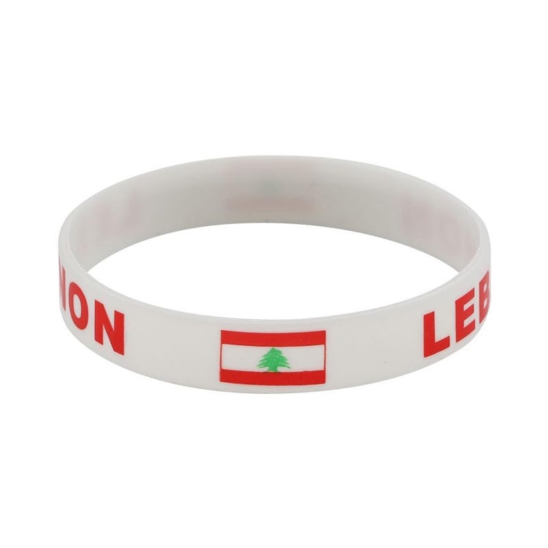 ZENRUIMING 4 Lebanese Flag Silicone Bracelets, Lebanon Tourism Souvenir Bracelet Outdoor Sports Stretch Wristbands, Sports Event Cheering Bracelets - Image 5