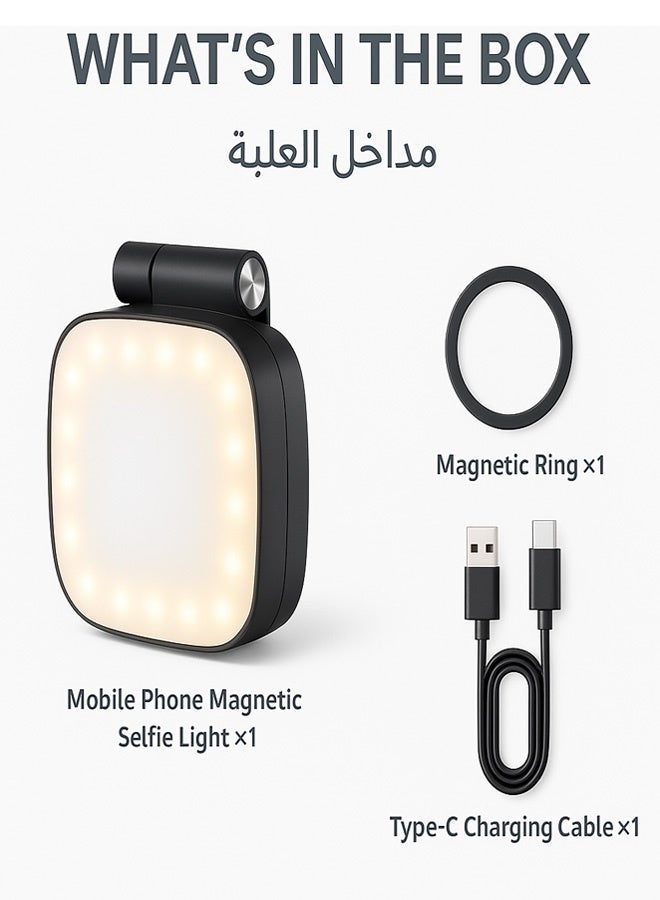 Neyecam MagSafe Magnetic Selfie Light with Makeup Mirror USB C Rechargeable LED Fill Light 700 Lux with 5 Color Modes and Adjustable Brightness Compatible with All Phones for Zoom Makeup TikTok Photography and Video Calls - Image 2