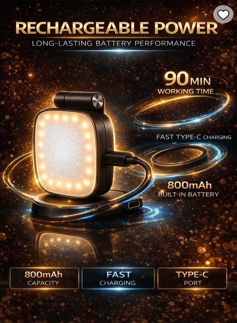 Neyecam MagSafe Magnetic Selfie Light with Makeup Mirror USB C Rechargeable LED Fill Light 700 Lux with 5 Color Modes and Adjustable Brightness Compatible with All Phones for Zoom Makeup TikTok Photography and Video Calls - Image 5